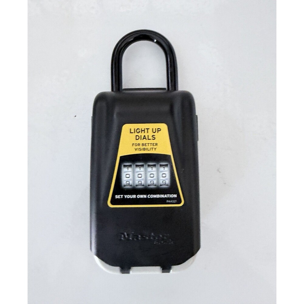 Master Lock 5424D Large Key Safe Lock Box, Combo, Light Up Dials, Black/Gray